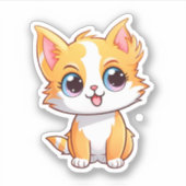 Cartoon kattenillustratie sticker (Voorkant)