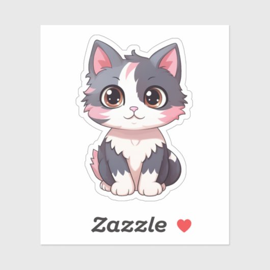 Cartoon kattenillustratie sticker (Vel)
