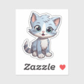 Cartoon kattenillustratie sticker (Vel)