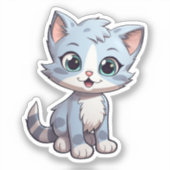 Cartoon kattenillustratie sticker (Voorkant)