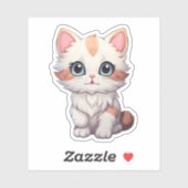 Cartoon kattenillustratie sticker (Vel)