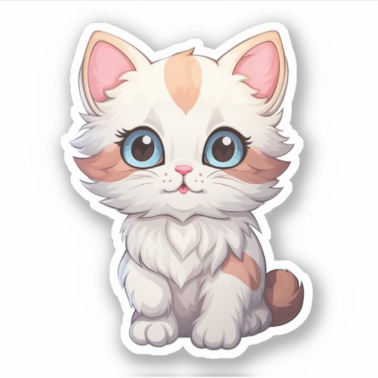 Cartoon kattenillustratie sticker (Voorkant)
