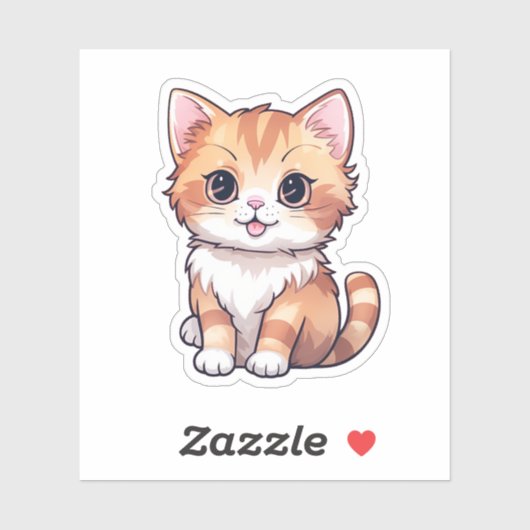 Cartoon kattenillustratie sticker (Vel)