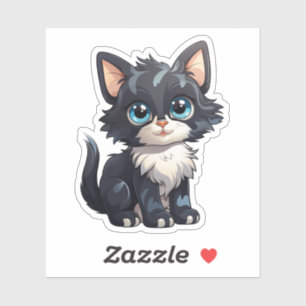 Cartoon kattenillustratie sticker