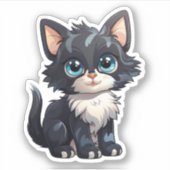 Cartoon kattenillustratie sticker (Voorkant)