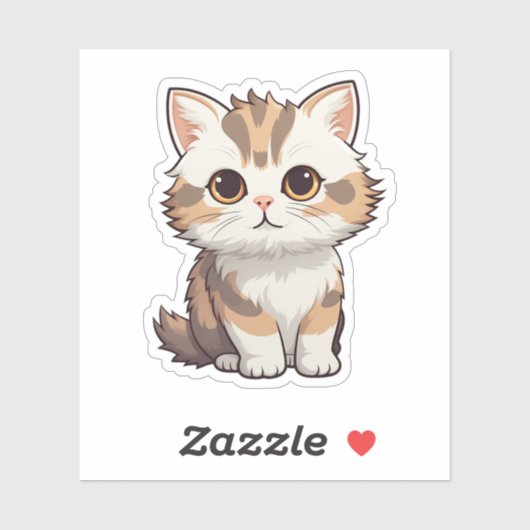 Cartoon kattenillustratie sticker (Vel)