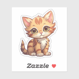 Cartoon kattenillustratie sticker