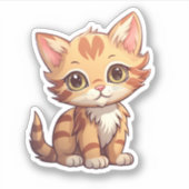 Cartoon kattenillustratie sticker (Voorkant)