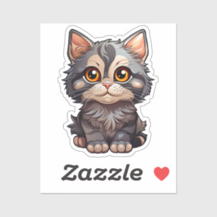 Cartoon kattenillustratie sticker