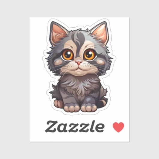 Cartoon kattenillustratie sticker (Vel)