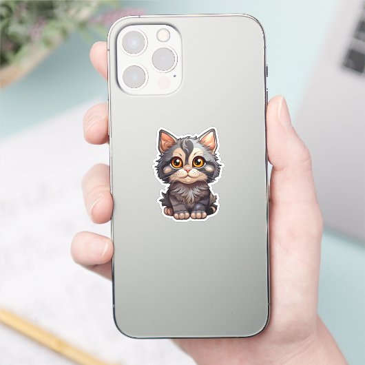 Cartoon kattenillustratie sticker (Telefoon)