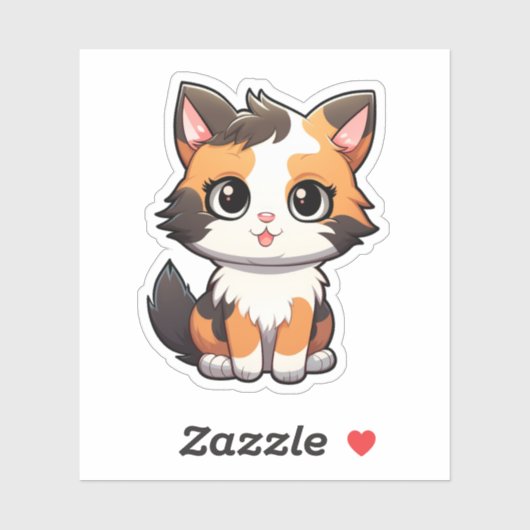 Cartoon kattenillustratie sticker (Vel)