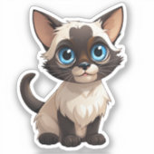 Cartoon kattenillustratie sticker (Voorkant)