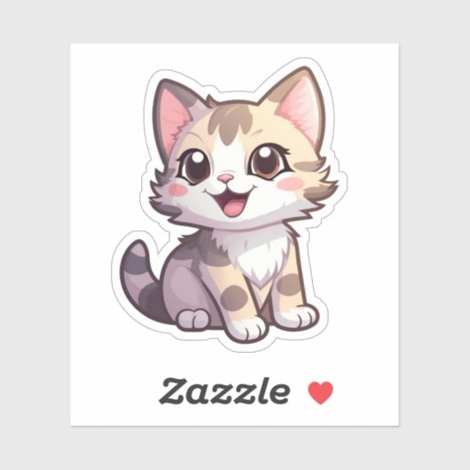 Cartoon kattenillustratie sticker (Vel)