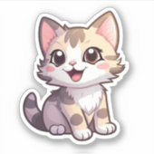 Cartoon kattenillustratie sticker (Voorkant)