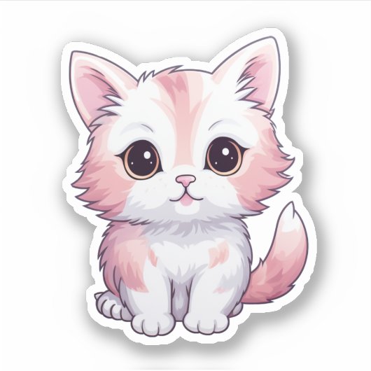 Cartoon kattenillustratie sticker (Voorkant)