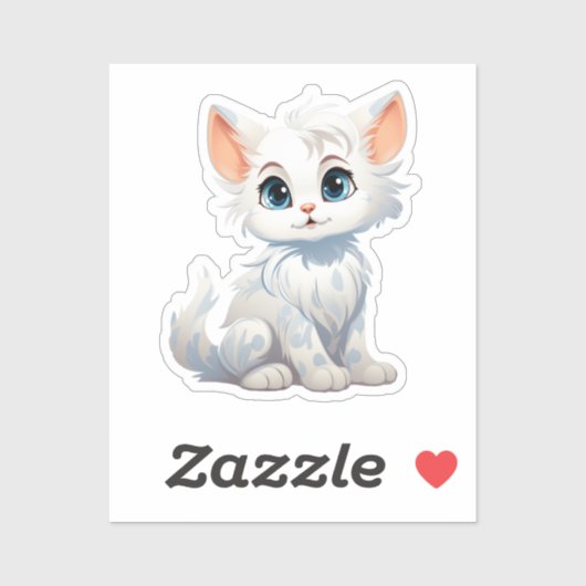 Cartoon kattenillustratie sticker (Vel)