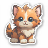 Cartoon kattenillustratie sticker (Voorkant)