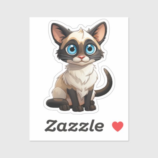 Cartoon kattenillustratie sticker (Vel)