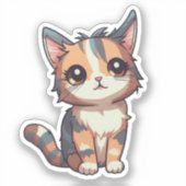 Cartoon kattenillustratie sticker (Voorkant)