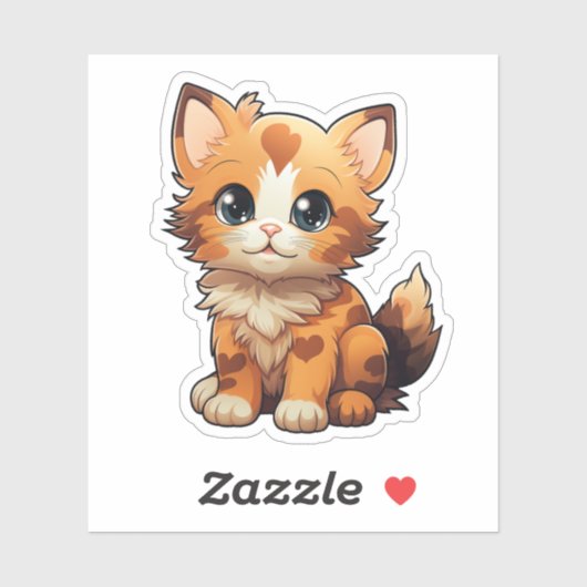 Cartoon kattenillustratie sticker (Vel)