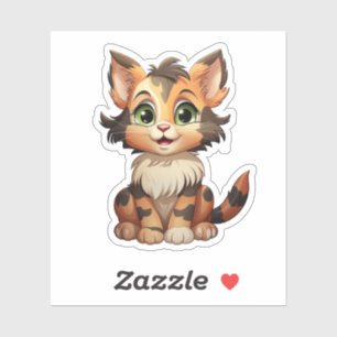 Cartoon kattenillustratie sticker