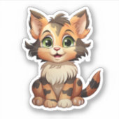 Cartoon kattenillustratie sticker (Voorkant)