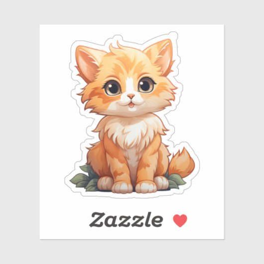 Cartoon kattenillustratie sticker (Vel)