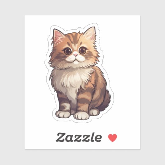 Cartoon kattenillustratie sticker (Vel)