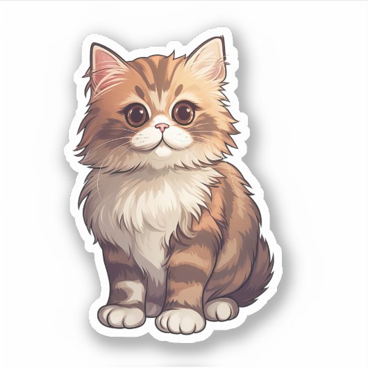 Cartoon kattenillustratie sticker (Voorkant)