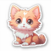 Cartoon kattenillustratie sticker (Voorkant)