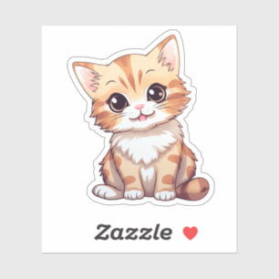 Cartoon kattenillustratie sticker