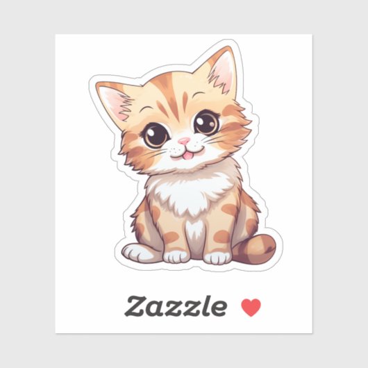 Cartoon kattenillustratie sticker (Vel)