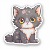 Cartoon kattenillustratie sticker (Voorkant)