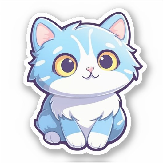 Cartoon kattenillustratie sticker (Voorkant)