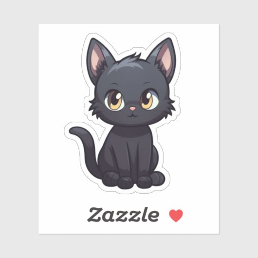 Cartoon kattenillustratie sticker (Vel)