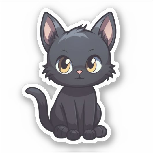 Cartoon kattenillustratie sticker (Voorkant)