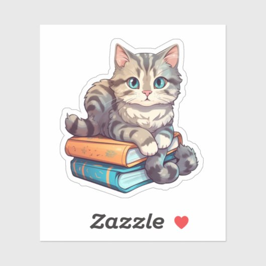 Cartoon kattenillustratie sticker (Vel)