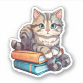 Cartoon kattenillustratie sticker (Voorkant)