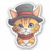 Cartoon kattenillustratie sticker (Voorkant)