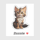Cartoon kattenillustratie sticker (Vel)