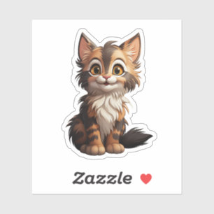 Cartoon kattenillustratie sticker