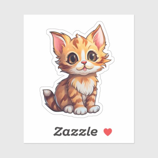 Cartoon kattenillustratie sticker (Vel)