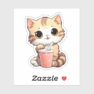 Cartoon kattenillustratie sticker