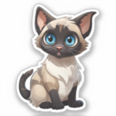 Cartoon kattenillustratie sticker (Voorkant)