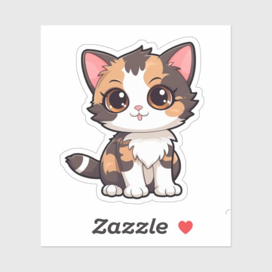 Cartoon kattenillustratie sticker (Vel)