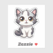 Cartoon kattenillustratie sticker (Vel)