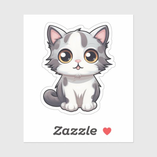 Cartoon kattenillustratie sticker (Vel)