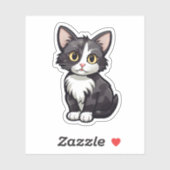 Cartoon kattenillustratie sticker (Vel)