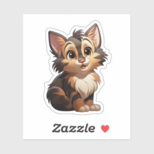 Cartoon kattenillustratie sticker